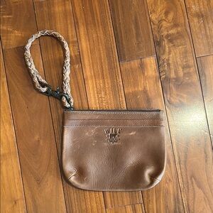 Will Leather Goods Tan Wristlet with Braided Strap